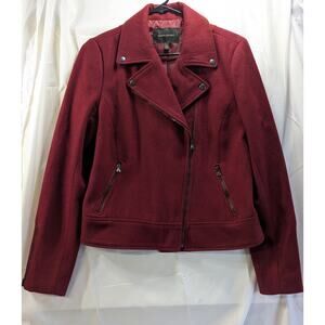 Banana Republic Burgundy  Women's Wool Moto Style Jacket Size M